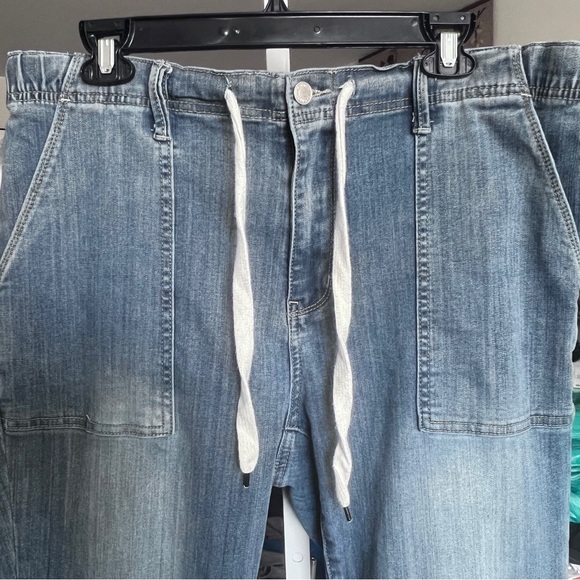 Judy Blue Denim Jogger Jeans SZ 15/32 High Rise Drawstring Waist Stretch JB88496 - Picture 6 of 11